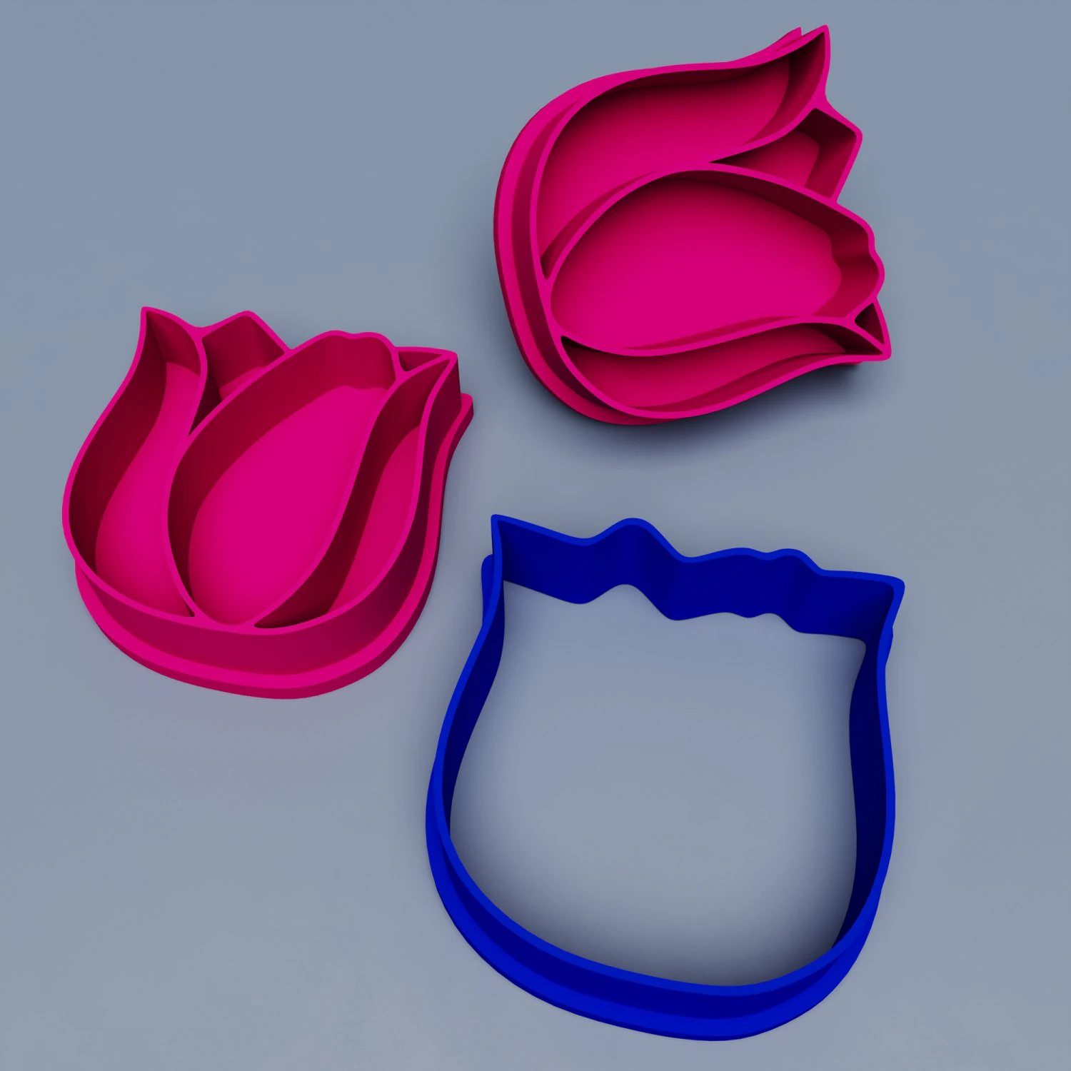 Tulip Cookie Cutter 3D Model .c4d .max .obj .3ds .fbx .stl .blend 