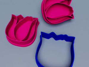 Tulip Cookie Cutter 3D मॉडल