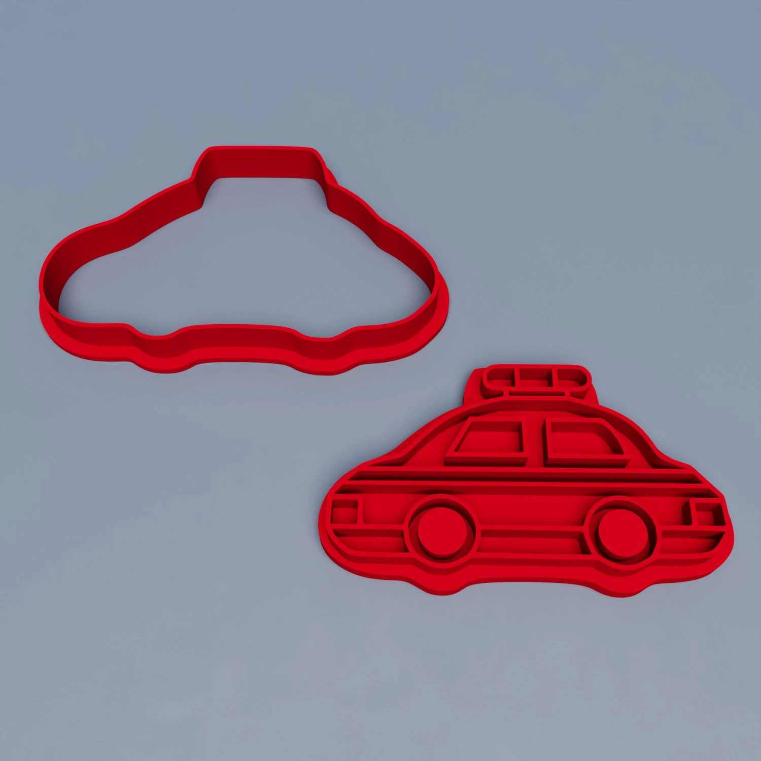 Police Car Cookie Cutter 3D Model .c4d .max .obj .3ds .fbx .stl .blend