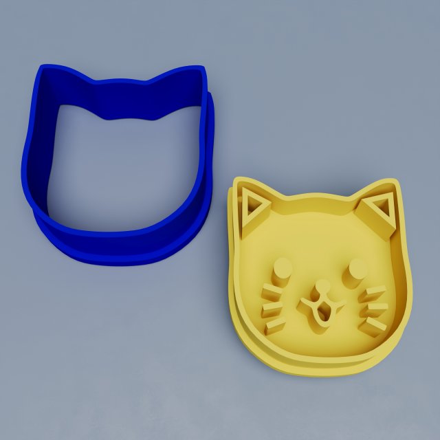 Cat Cookie Cutter 3Dモデル .c4d .max .obj .3ds .fbx .stl .blend 