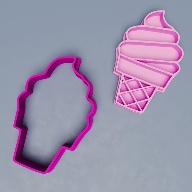 Ice Cream Cookie Cutter 3D-Modell .c4d .max .obj .3ds .fbx .stl .blend 