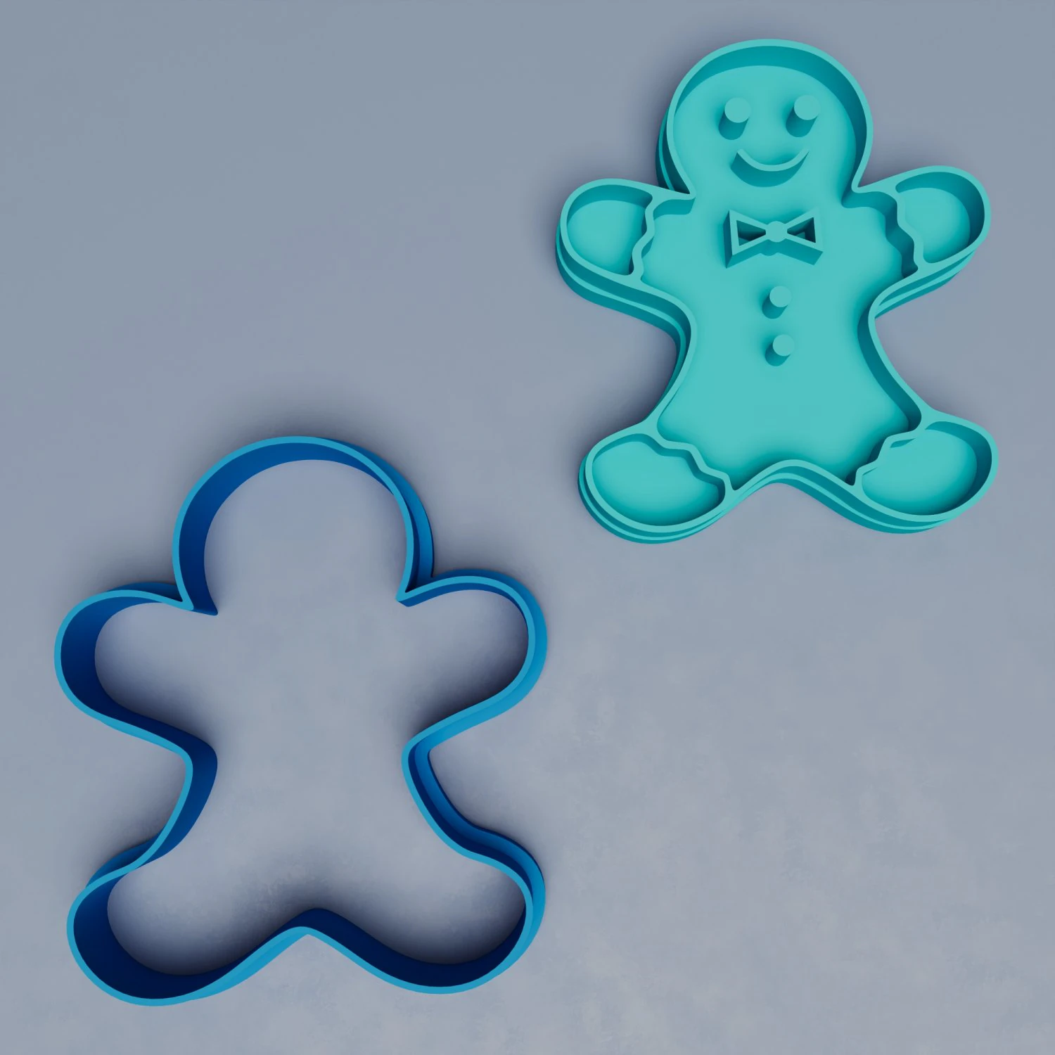 Gingerbread Man Cookie Cutter 3D Model .c4d .max .obj .3ds .fbx .stl .blend 