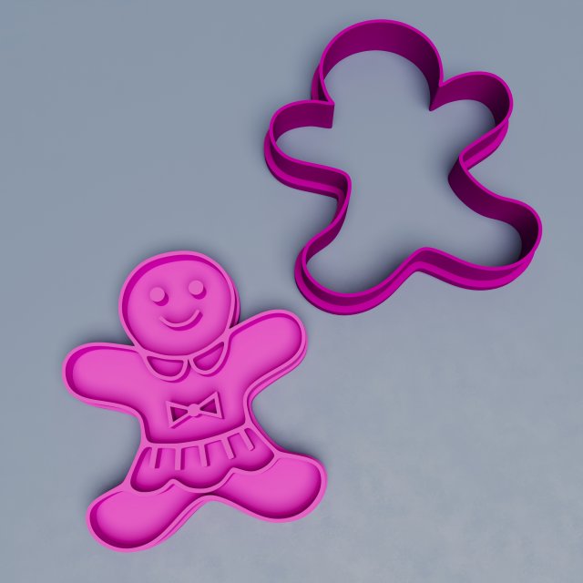 Girl Cookie Cutter Modello 3D .c4d .max .obj .3ds .fbx .stl .blend 