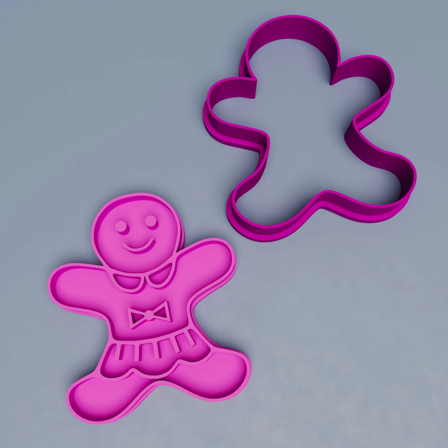 Girl Cookie Cutter 3D Model .c4d .max .obj .3ds .fbx .stl .blend 