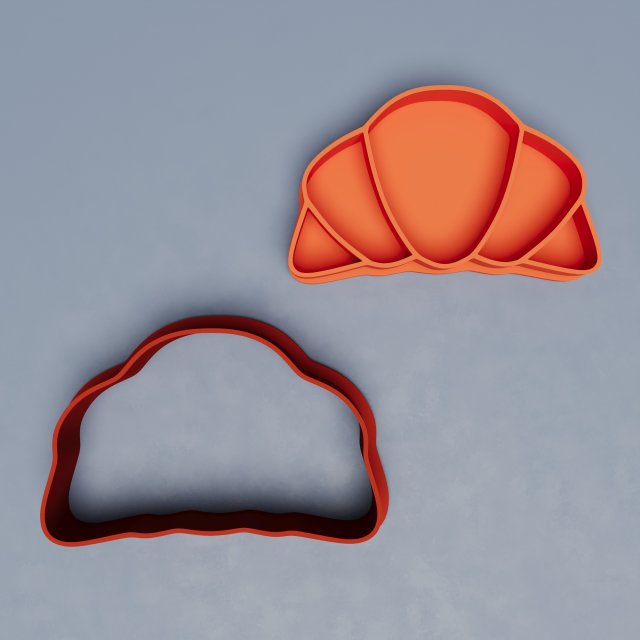 Croissant Cookie Cutter Modelo de Impressão 3D .c4d .max .obj .3ds .fbx .stl .blend 