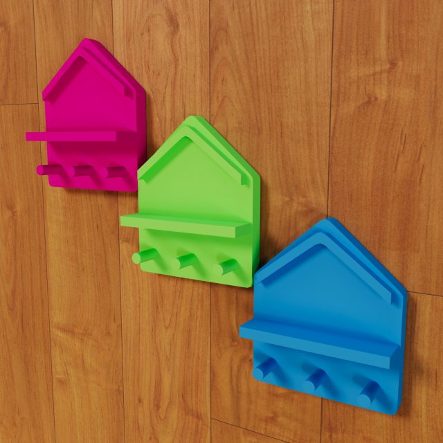 HOME Key Holder For A Wall 3D-Druckmodell .c4d .max .obj .3ds .fbx .stl .blend 