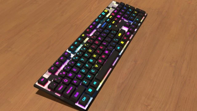 Клавиатура с подсветкой 3D Модель .c4d .max .obj .3ds .fbx .stl .blend 