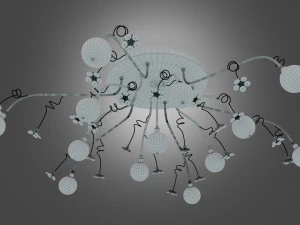 Люстра с 13 лампочками, потолочный подвесной светильник 3D Модель