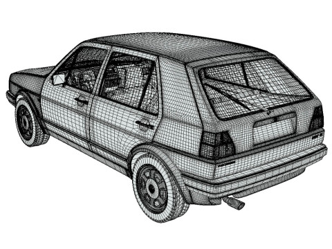 Volkswagen Golf GL 1990 Modèle 3D