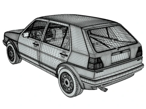 Volkswagen Golf GL 1990 3D Model