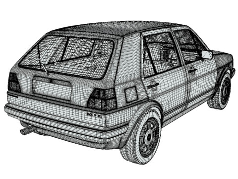 Volkswagen Golf GL 1990 Modèle 3D