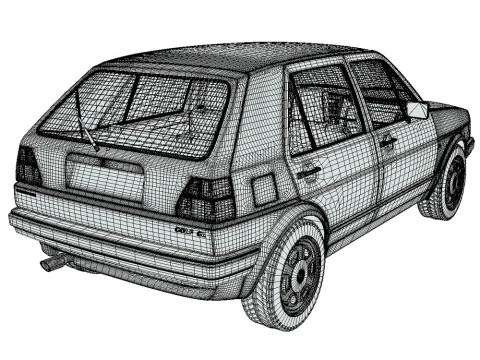 Volkswagen Golf GL 1990 3D Model