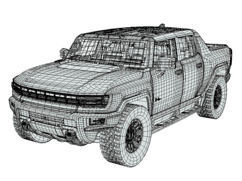 GMC Hummer EV Truck 2022 3D 模型