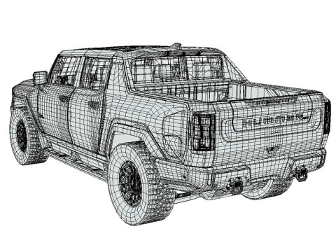 GMC Hummer EV Truck 2022 3D 模型