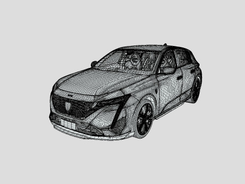 Peugeot 308 2024 3D Model