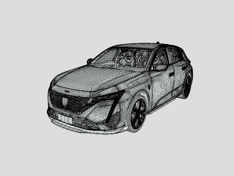 Peugeot 308 2024 3D Model