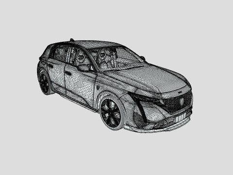 Peugeot 308 2024 3D Model