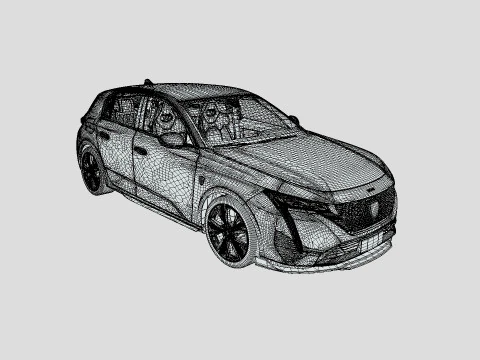 Peugeot 308 2024 3D Model