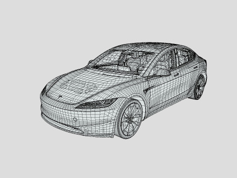 Tesla Model 3 2024 3D 모델