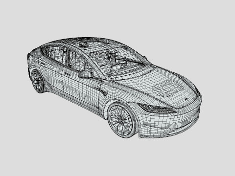 Tesla Model 3 2024 3D 모델