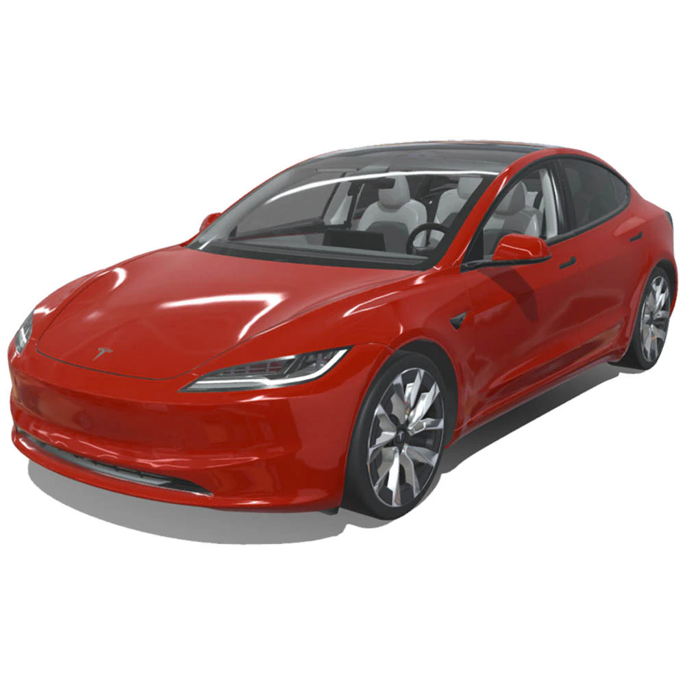 Tesla Model 3 2024 3D Model .c4d .max .obj .3ds .fbx .stl .blend 