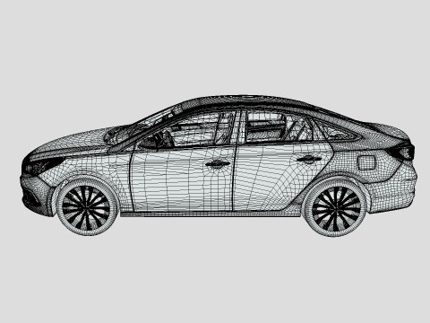 Hyundai Sonata 2015 3D Модель