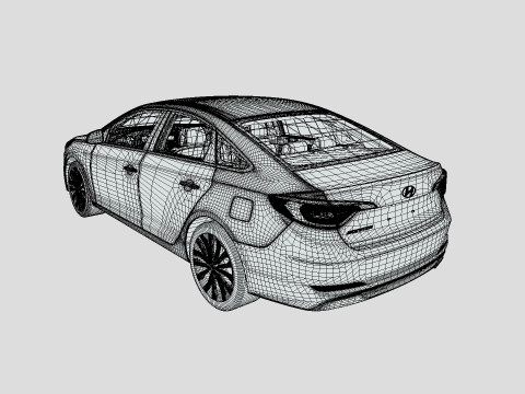 Hyundai Sonata 2015 3D Модель