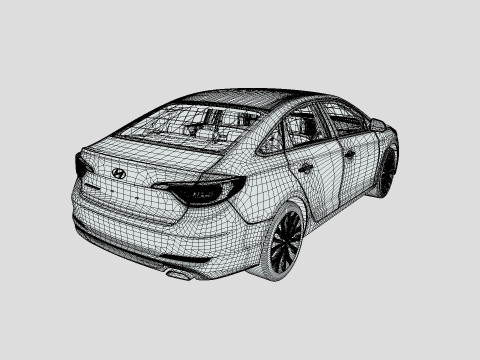Hyundai Sonata 2015 3D Модель