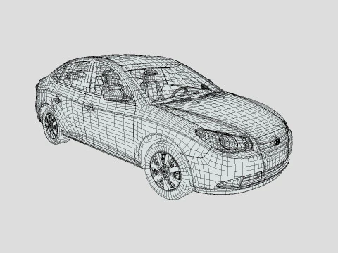 Hyundai Elantra 2007 3D Model