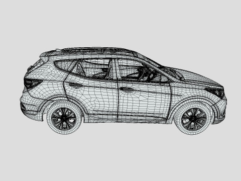 Hyundai Santa Fe Sport 2018 3D Model
