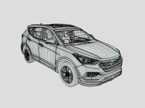 Hyundai Santa Fe Sport 2018 3D Model