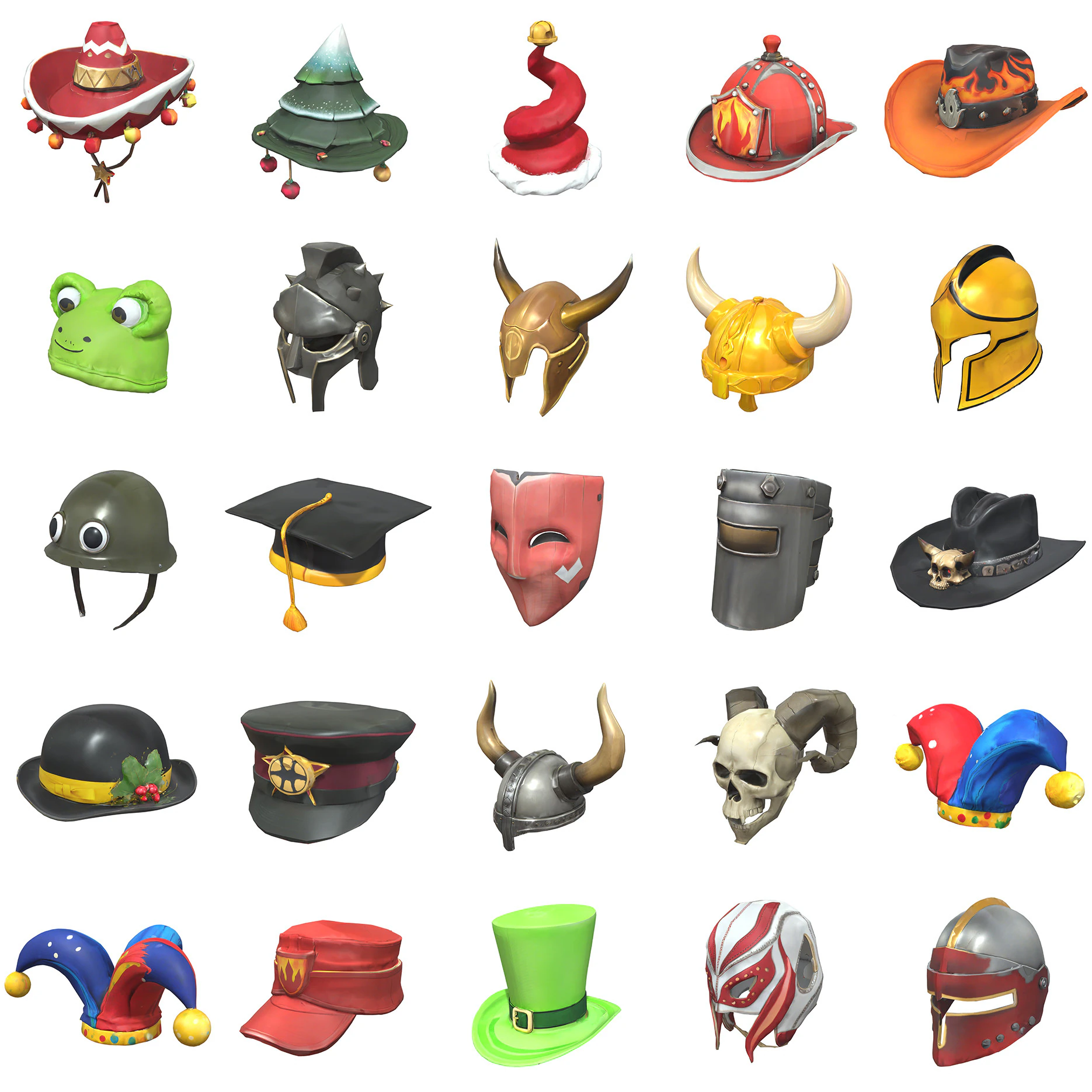 Hats Helmets And Masks Pack 2 3D Model .c4d .max .obj .3ds .fbx .stl .blend 