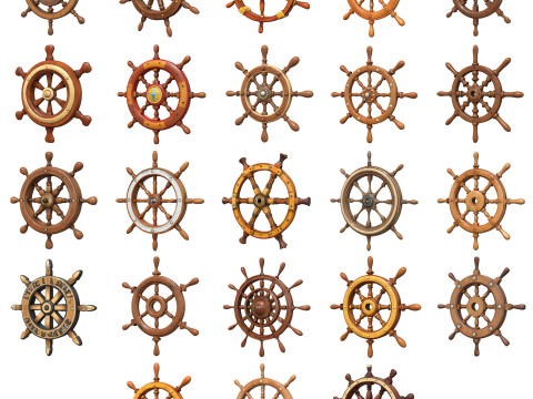 Ship Wheels Pack Modelo 3D