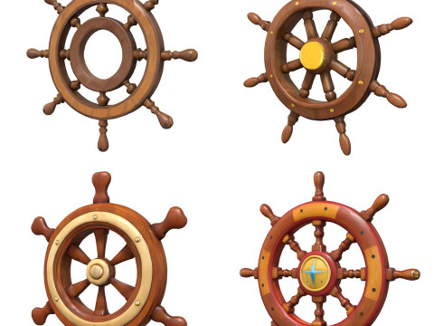 Ship Wheels Pack 3D मॉडल