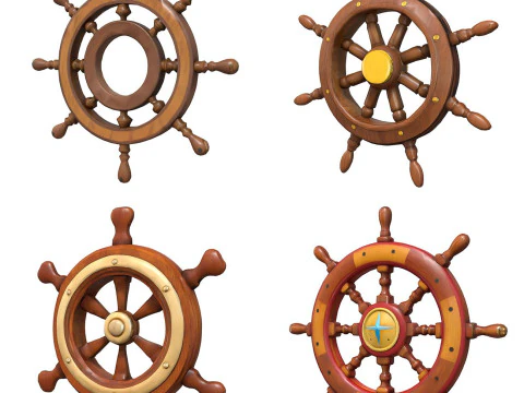 Ship Wheels Pack 3D Model
