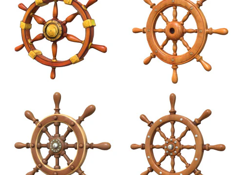 Ship Wheels Pack 3D Model