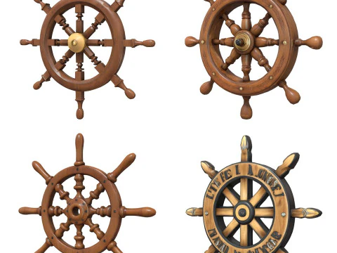 Ship Wheels Pack 3D Model