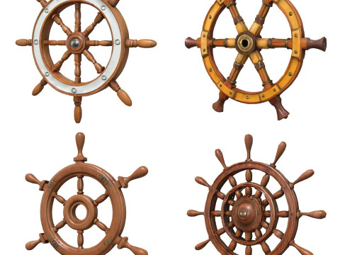 Ship Wheels Pack 3D Model