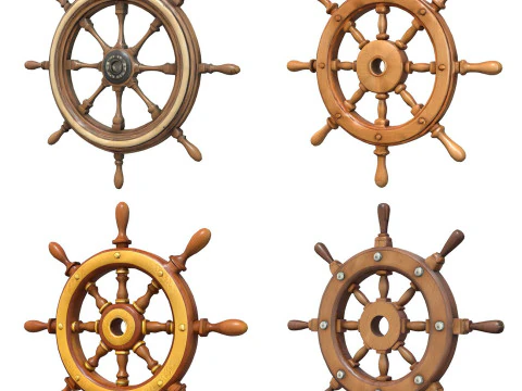 Ship Wheels Pack 3D Model