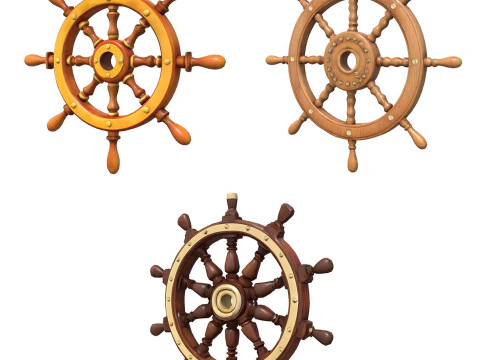 Ship Wheels Pack 3D Model