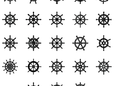 Ship Wheels Pack 3D Model