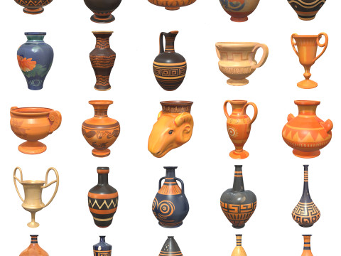 AI 3D Ancient Vases Pack 2 3D Model