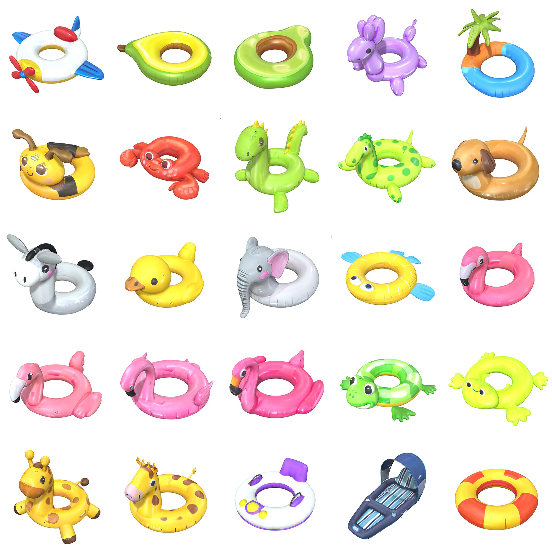 Pool Floats Pack 1 3D Model .c4d .max .obj .3ds .fbx .stl .blend 