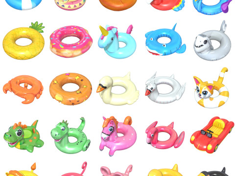 Pool Floats Pack 2 3D Model