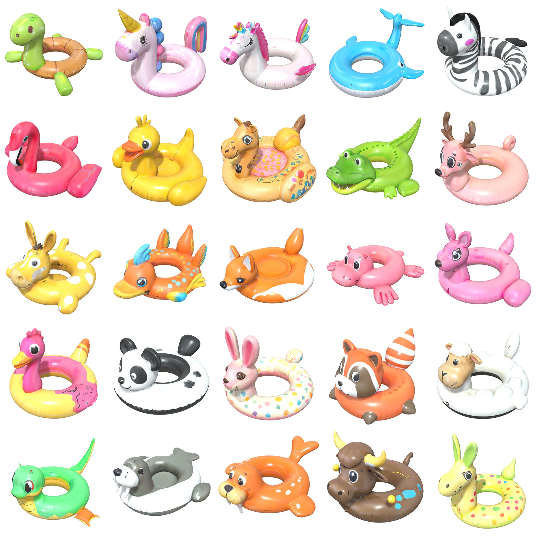 Pool Floats Pack 3 3D Model .c4d .max .obj .3ds .fbx .stl .blend 