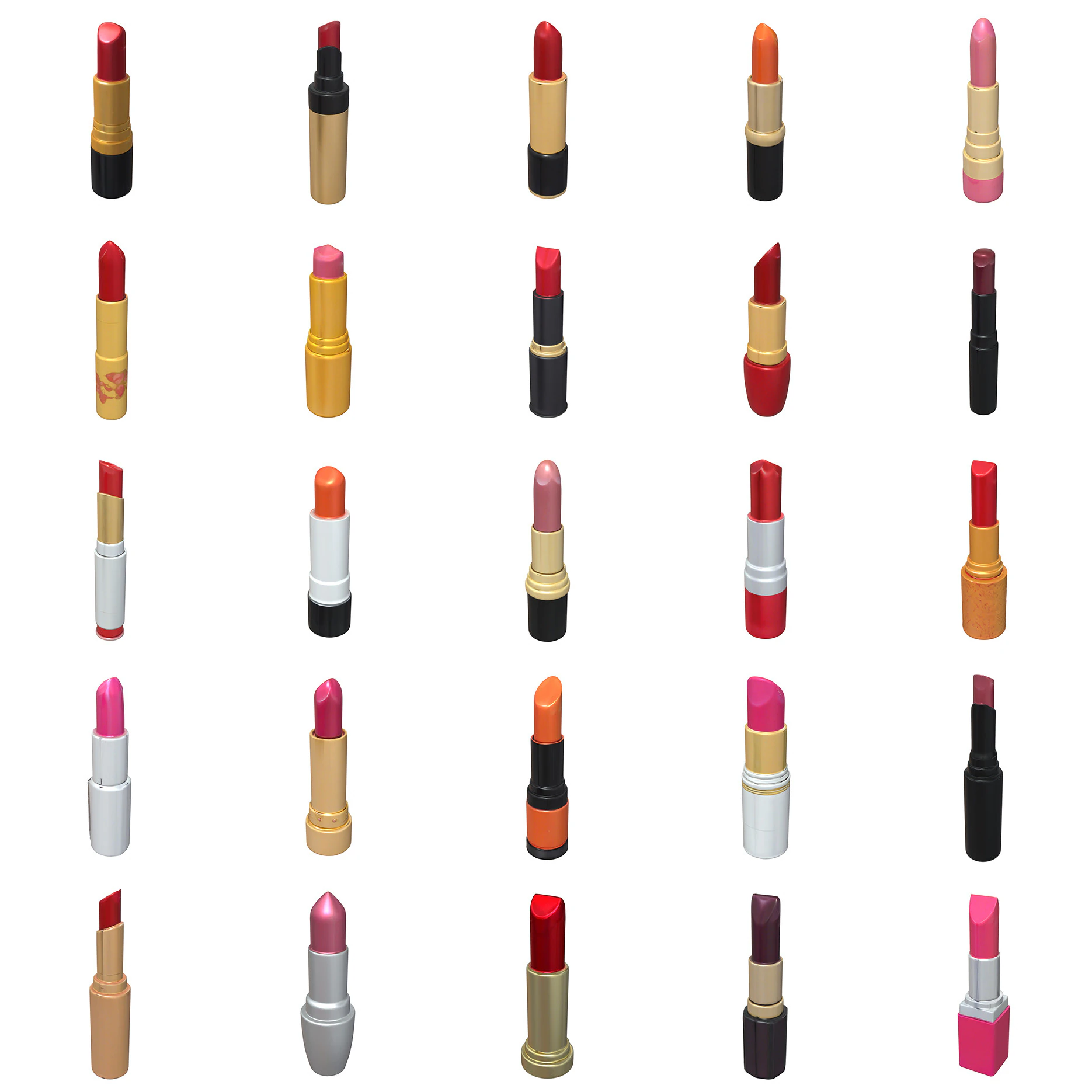 Lipsticks Pack 3D Model .c4d .max .obj .3ds .fbx .stl .blend 