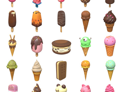 Ice-Creams Pack 1 3D Модель