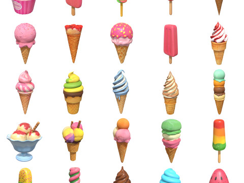 Ice-Creams Pack 2 3D Модель