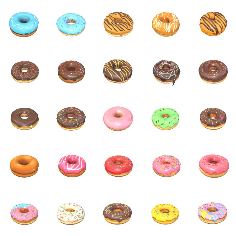 Donuts Pack Modelo 3D .c4d .max .obj .3ds .fbx .stl .blend
