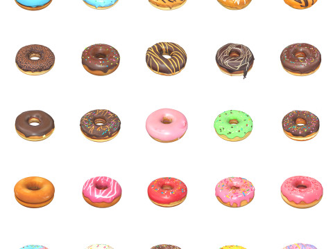 Donuts Pack 3D Model